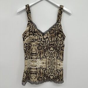 Vintage Y2K Due Per‎ Due Tank Top Large Snakeskin Cami Stretch Jungle Goth New